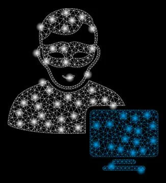 Gold Square Mosaic Computer Hacker 스톡 일러스트