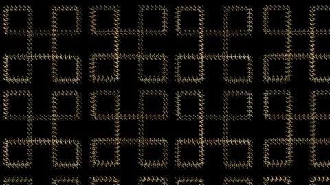 Gold square pattern on black background. Luxury geometric texture with meta.. Stock Illustration