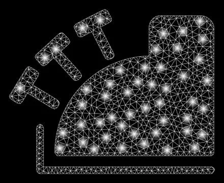 Gold Square Pattern Cash Register 스톡 일러스트