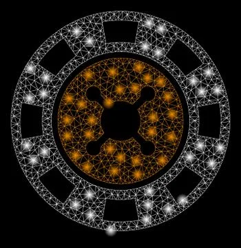 Gold Square Pattern Casino Chip Stock Illustration