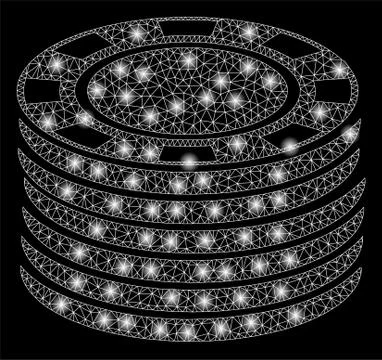 Gold Square Pattern Casino Chip Stack Illustrazione stock