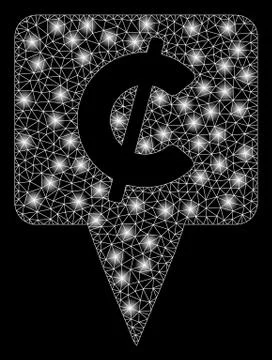 Gold Square Pattern Cent Map Pointer 스톡 일러스트