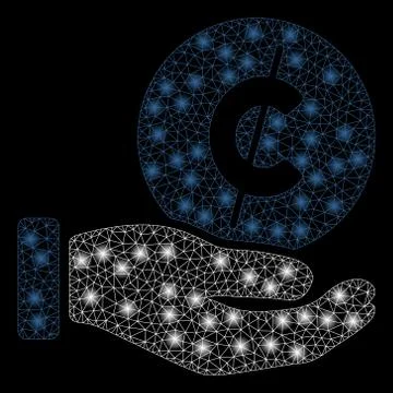 Gold Square Pattern Cent Payment Hand Stock Illustration