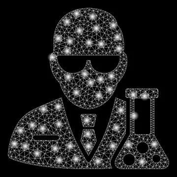 Gold Square Pattern Chemical Scientist Illustrazione stock
