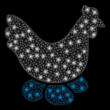 Gold Square Pattern Chicken Hen 스톡 일러스트