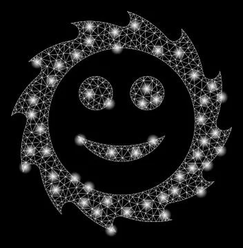 Gold Square Pattern Circular Blade Smile Stock Illustration