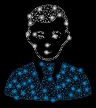 Gold Square Pattern Clerk Guy Stock Illustration