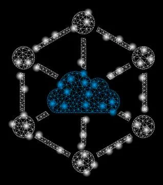 Gold Square Pattern Cloud Links Stock Illustration