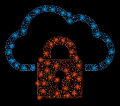 Gold Square Pattern Cloud Locked Illustrazione stock