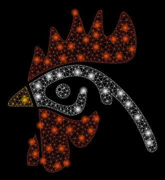 Gold Square Pattern Cock Head 스톡 일러스트