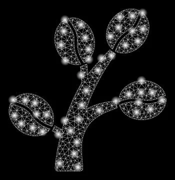 Gold Square Pattern Coffee Tree Stock Illustration