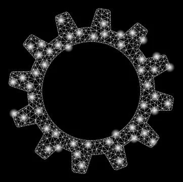 Gold Square Pattern Cogwheel Illustrazione stock