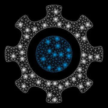 Gold Square Pattern Cogwheel 스톡 일러스트