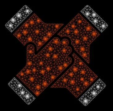 Gold Square Pattern Collaboration Hands Illustrazione stock