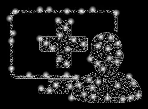 Gold Square Pattern Computer Doctor イラスト素材