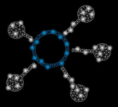 Gold Square Pattern Connections Stock Illustration