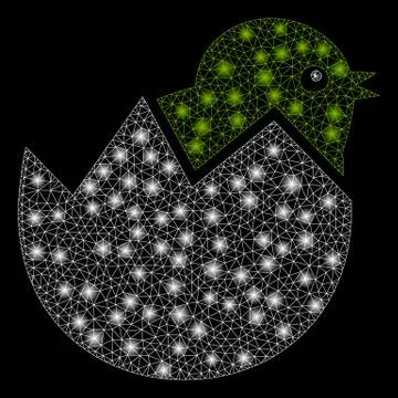 Gold Square Pattern Egg Chick Stock Illustration