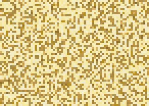 Gold square pixel mosaic pattern background and texture. Illustrazione stock