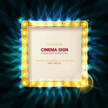 Gold square retro frame Stock Illustration