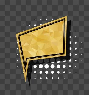 Gold square sparkle comic text bubble Stock Illustration