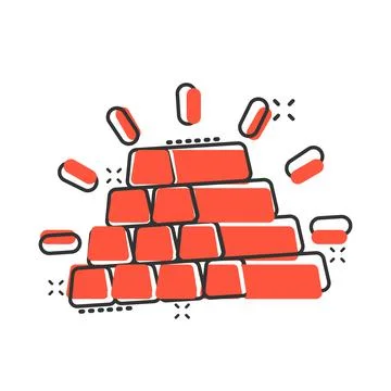 Gold stack icon in comic style. Silver brick cartoon vector illustration on w Stock Illustration