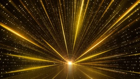Gold Stage Glitter Glamour Luxury Awards Show Glow Shining Ceremony Lights 4K Stock Footage