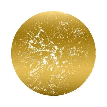 Gold stamp round shape isolated on white 스톡 일러스트