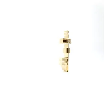 Gold Standalone sensor icon isolated on white background. 3d illustration 3D  스톡 일러스트