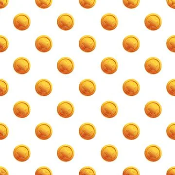Gold star coins repeating pattern for game rewards Illustrazione stock