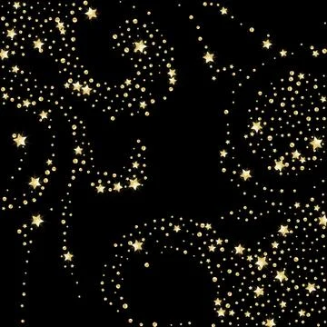 Gold star confetti. Festive background; design for greeting cards and invitat Illustrazione stock
