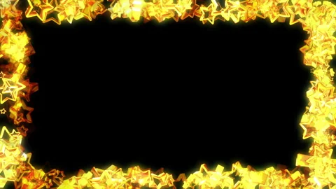 Gold star diamond frame loop animation Stock Footage 240790228