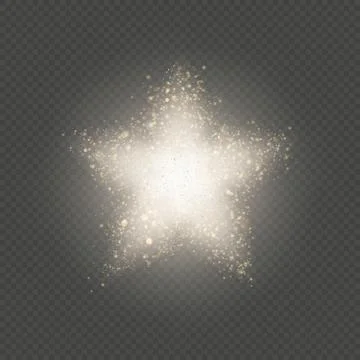 Gold star dust glitter explosion of confetti with blinking soft particles. EPS Stock Illustration