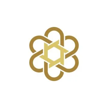 Gold Star Flower Vector Logo Template Illustration Design. Vector EPS 10. Stock Illustration