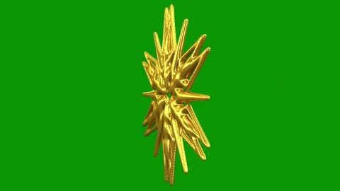 Gold star green background screen sculpture statue green screen animated Stock Footage 314067626