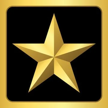 Gold star icon Stock Illustration