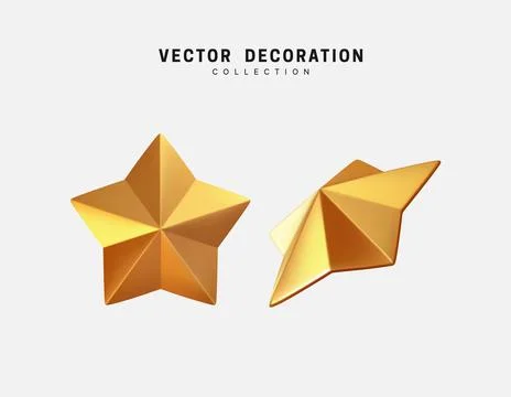 Gold Star isolated 3d object. Vector illustration Stockillustratie