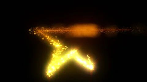 Gold star light streak trail particle animation Stock Footage 149042108