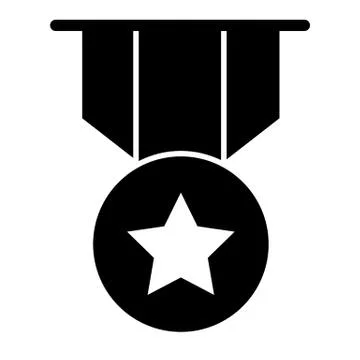 Gold star medal solid icon. Award with the star illustration isolated on white 스톡 일러스트