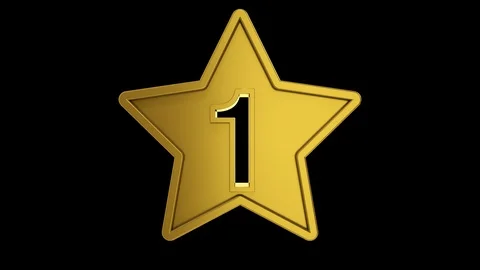 Gold Star Numbers One Stock Footage 100890682