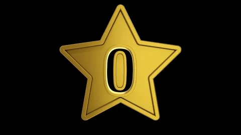 Gold Star Numbers Zero 動画素材 100890669