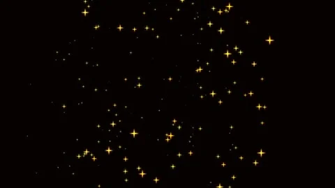 Gold star particle background with sparkling magic dust loop animation Stock Footage 346583424