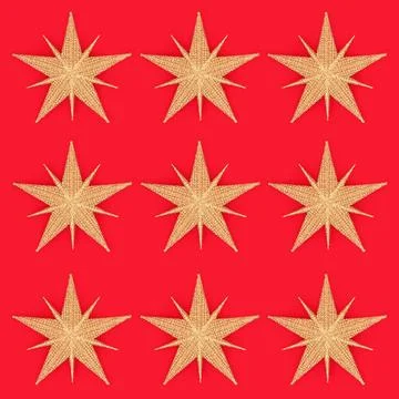 Gold Star Pattern Christmas Tree Decorations Photos