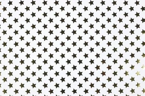 Gold Star Pattern On White Background - Festive Seamless Metallic Star Wallpaper Stock Photos