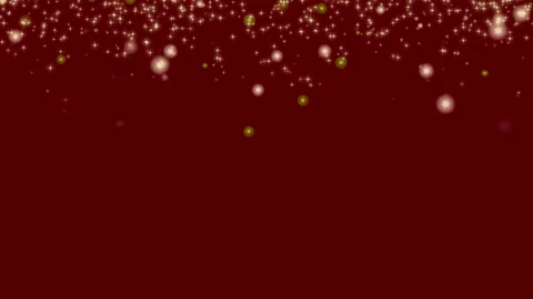 Gold star rain particles on dark red Stock Footage 256969979