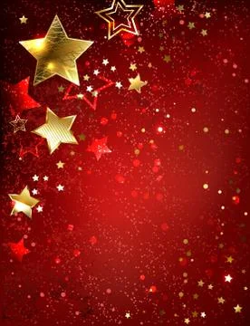 Gold Star on a Red Background Illustrazione stock