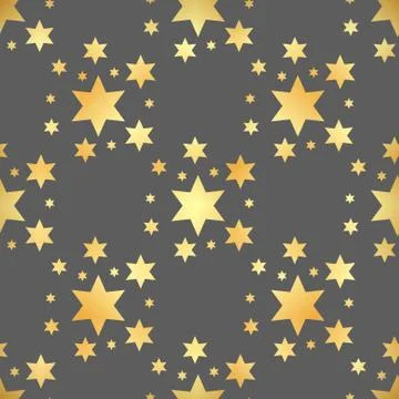 Gold star seamless pattern. Abstract black modern seamless pattern with gold Illustrazione stock