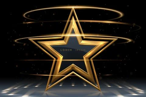 Gold star shape with light effect Stock Illustration