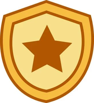 Gold Star Shield Badge Icon with Double Outline for Secure Quality Guarantee Stock Illustration
