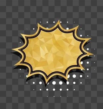Gold star sparkle comic text bubble Illustrazione stock