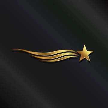 Gold Star Waves. Vector Illustration Stock Illustration